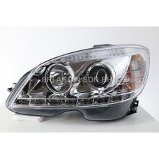 Mercedes C Class W204 07-11 Chrome Projector Headlamp w LED